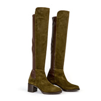 6qty DÉJÀ VU 350€ / Cuissardes Emily 50 en cuir suédé - Khaki