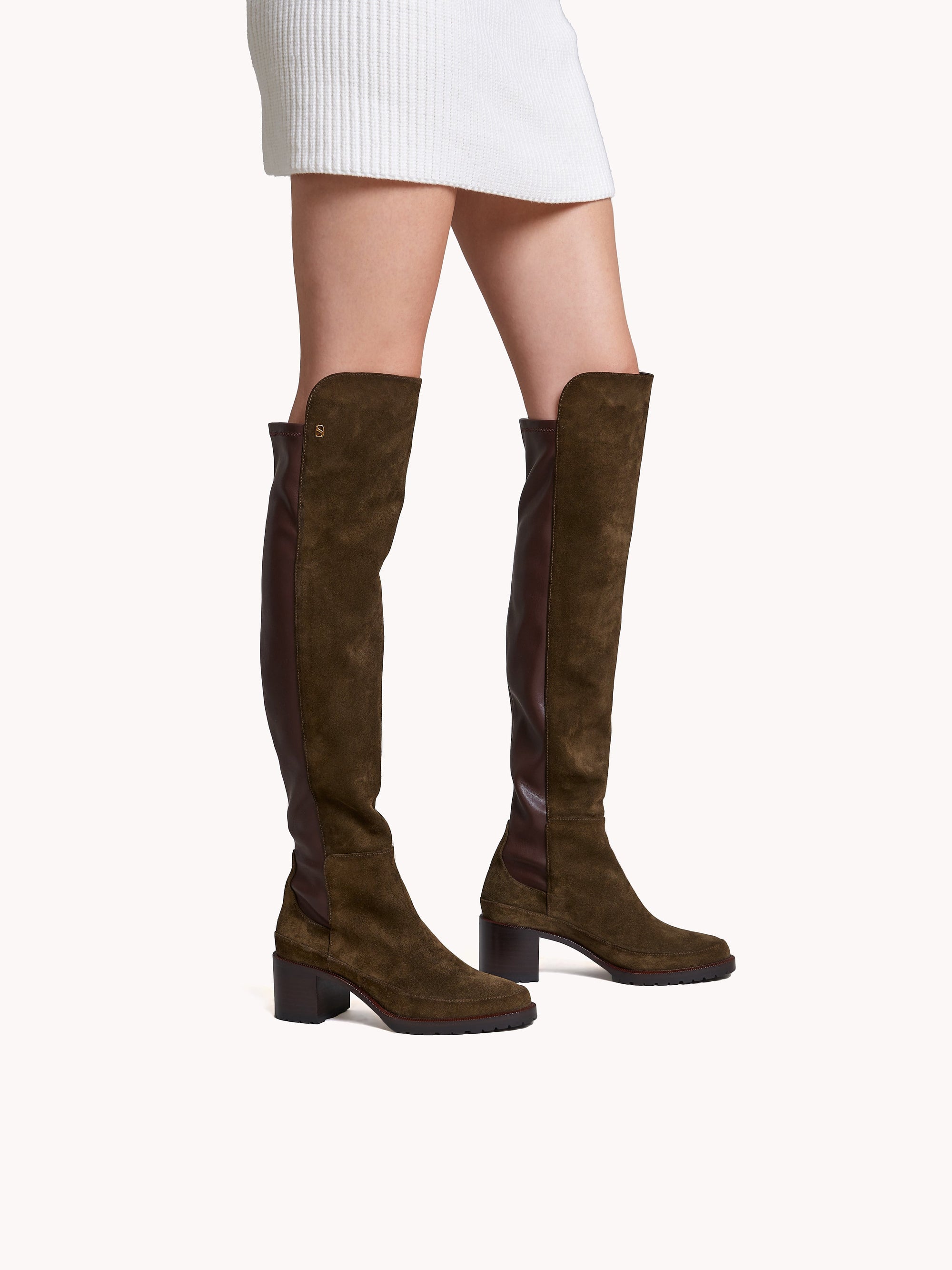 6qty DÉJÀ VU 350€ / Cuissardes Emily 50 en cuir suédé - Khaki