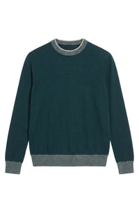 Pull à détails contrastés en cachemire - English Green
