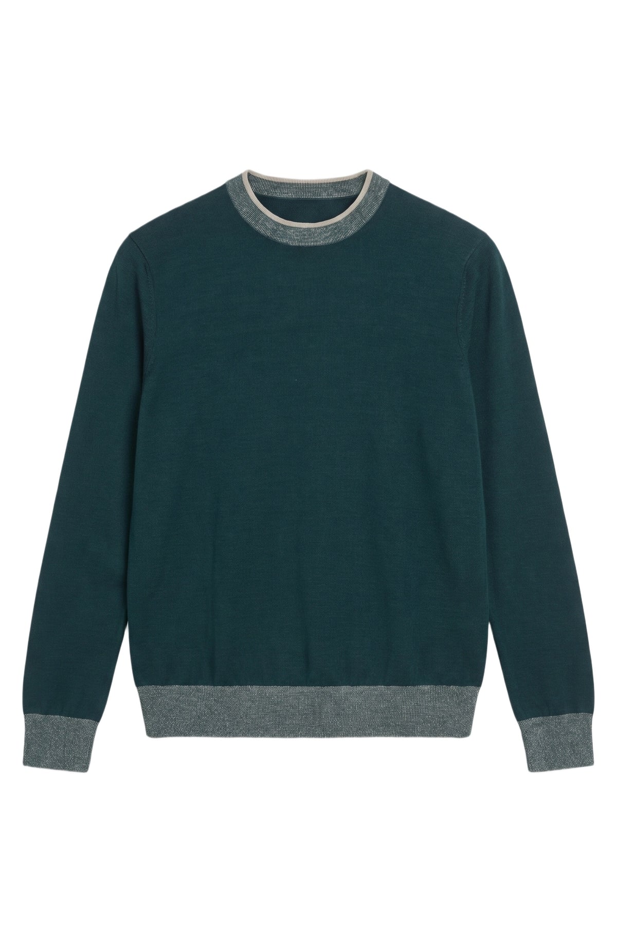 Pull à détails contrastés en cachemire - English Green