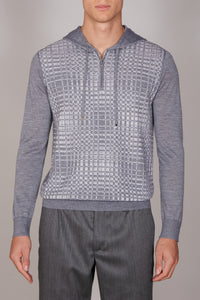 Wool jacquard jumper - Grey