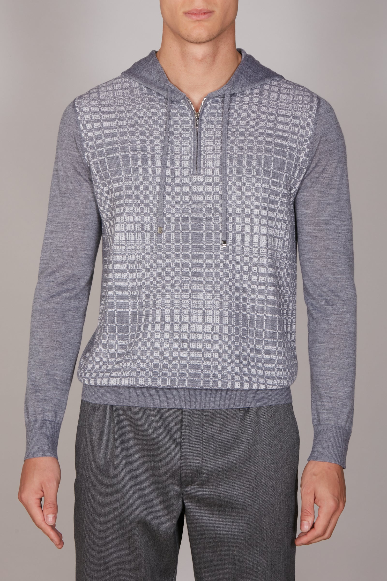 Wool jacquard jumper - Grey