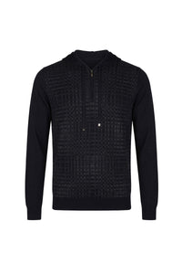 Pull à motif géométrique en laine - Noir