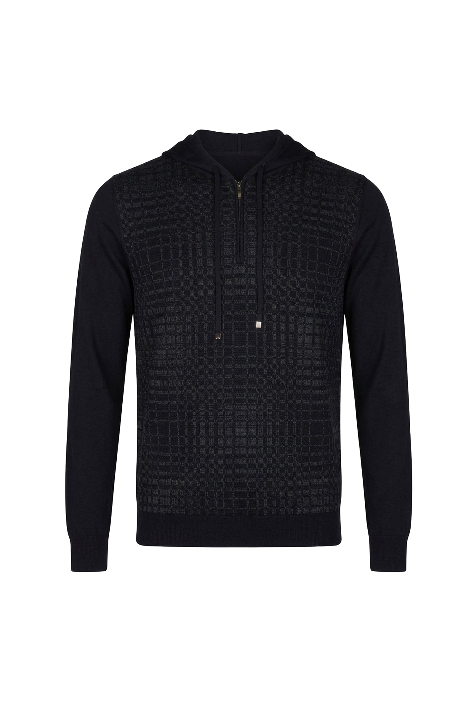 Pull à motif géométrique en laine - Noir
