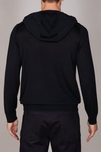 Pull à motif géométrique en laine - Noir