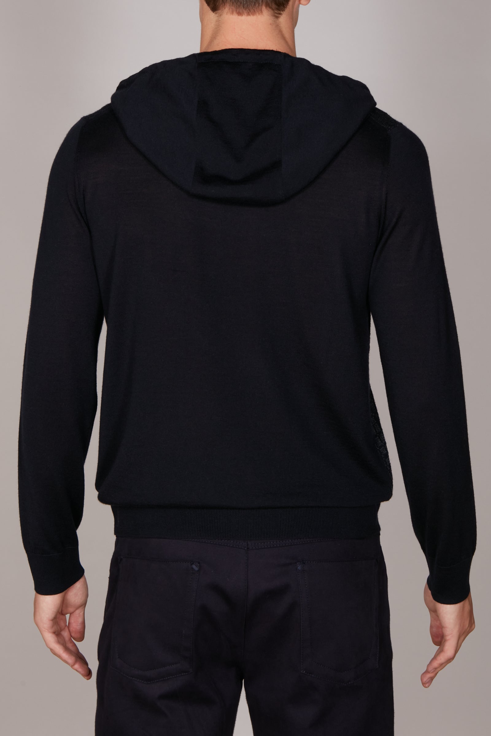 Pull à motif géométrique en laine - Noir