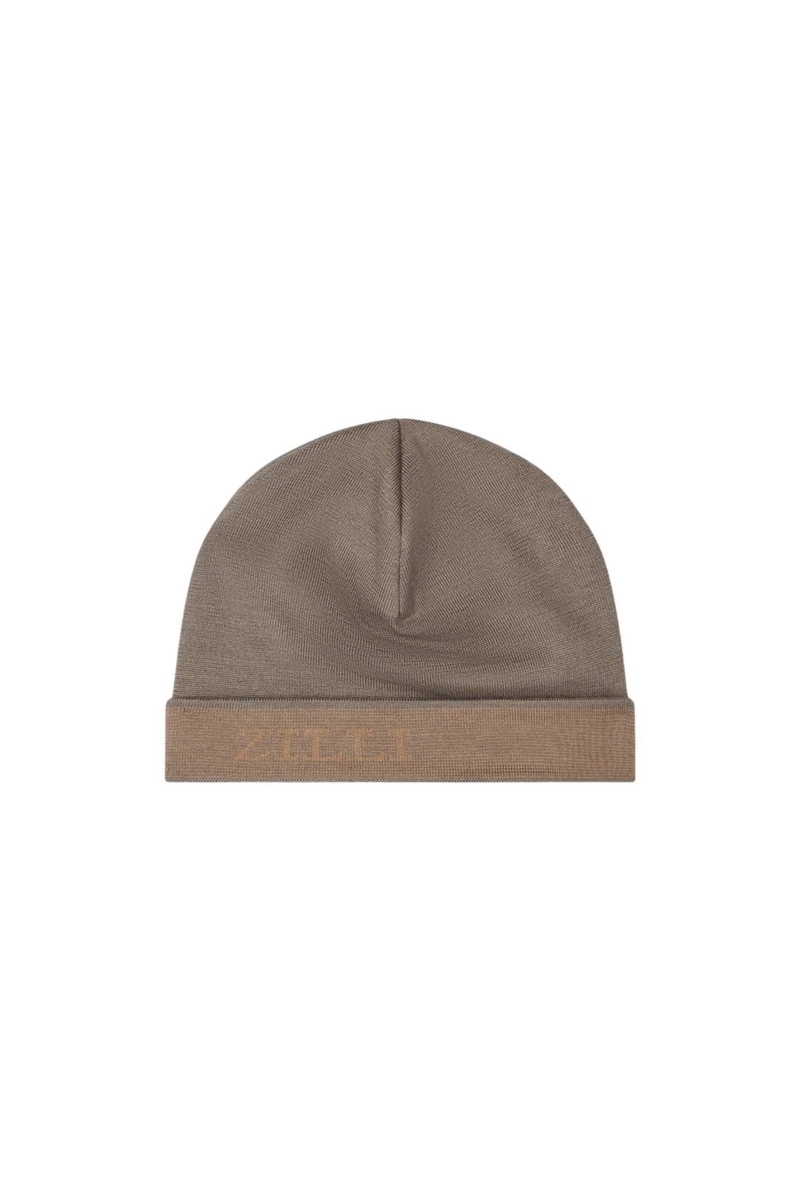 Bonnet à revers rayé en cachemire et soie - Chalk