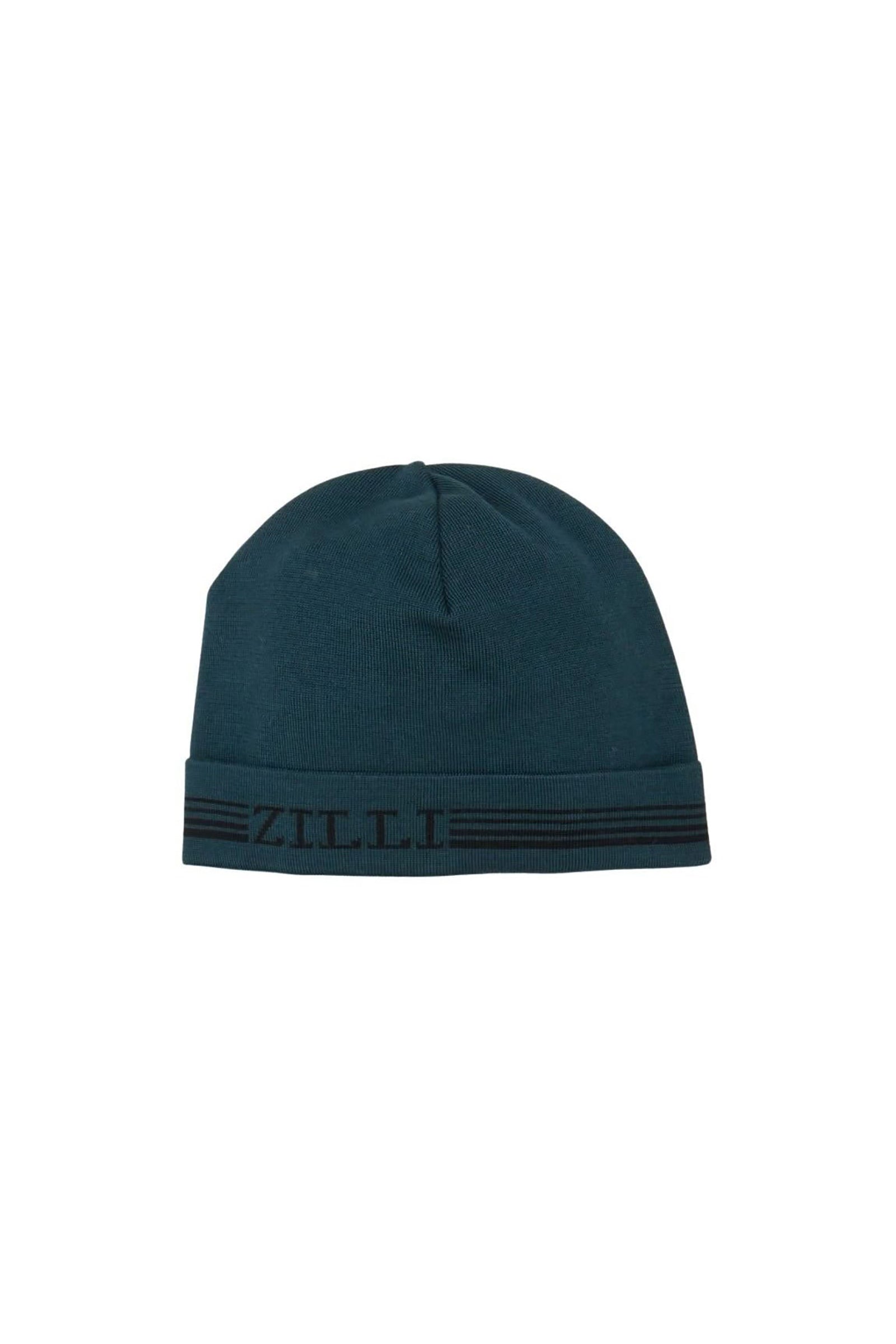 Bonnet à ourlet replié en laine - Vert