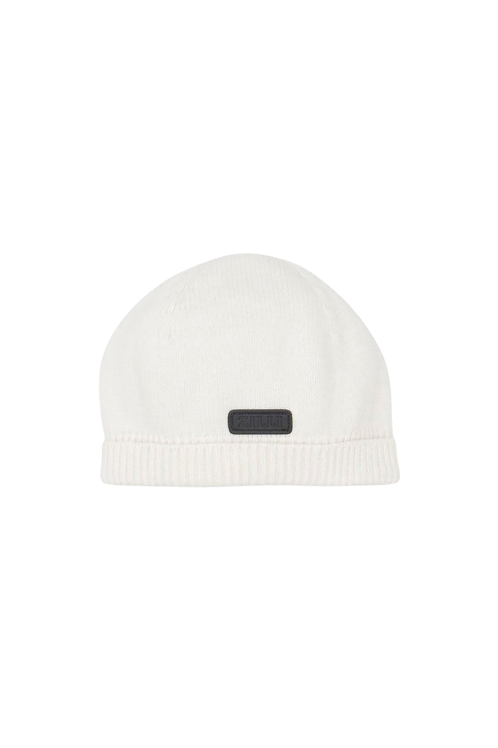 Bonnet à maille côtelée en laine - Blanc