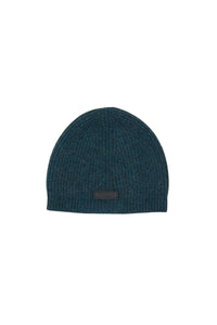 Bonnet chiné tricot côtelé en laine - Bleu