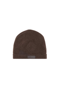 Bonnet à motif géométrique en cachemire - Marron