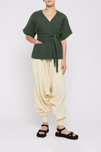 Kimono court ceinturé - Green