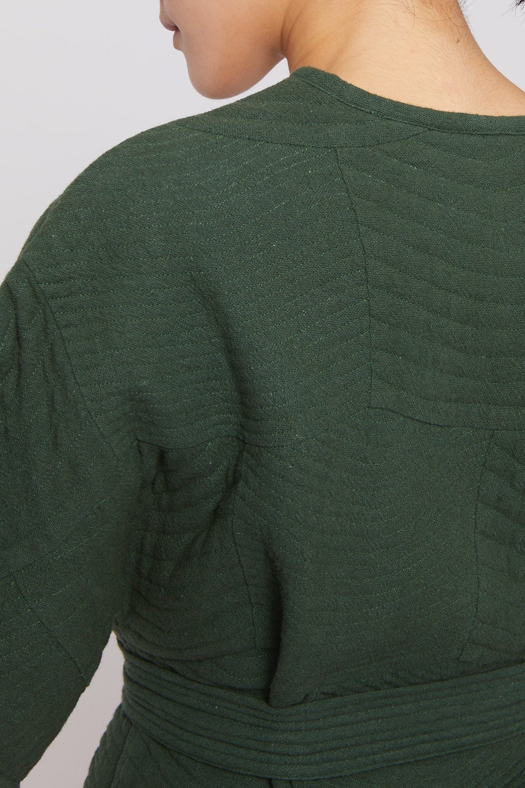 Kimono court ceinturé - Green