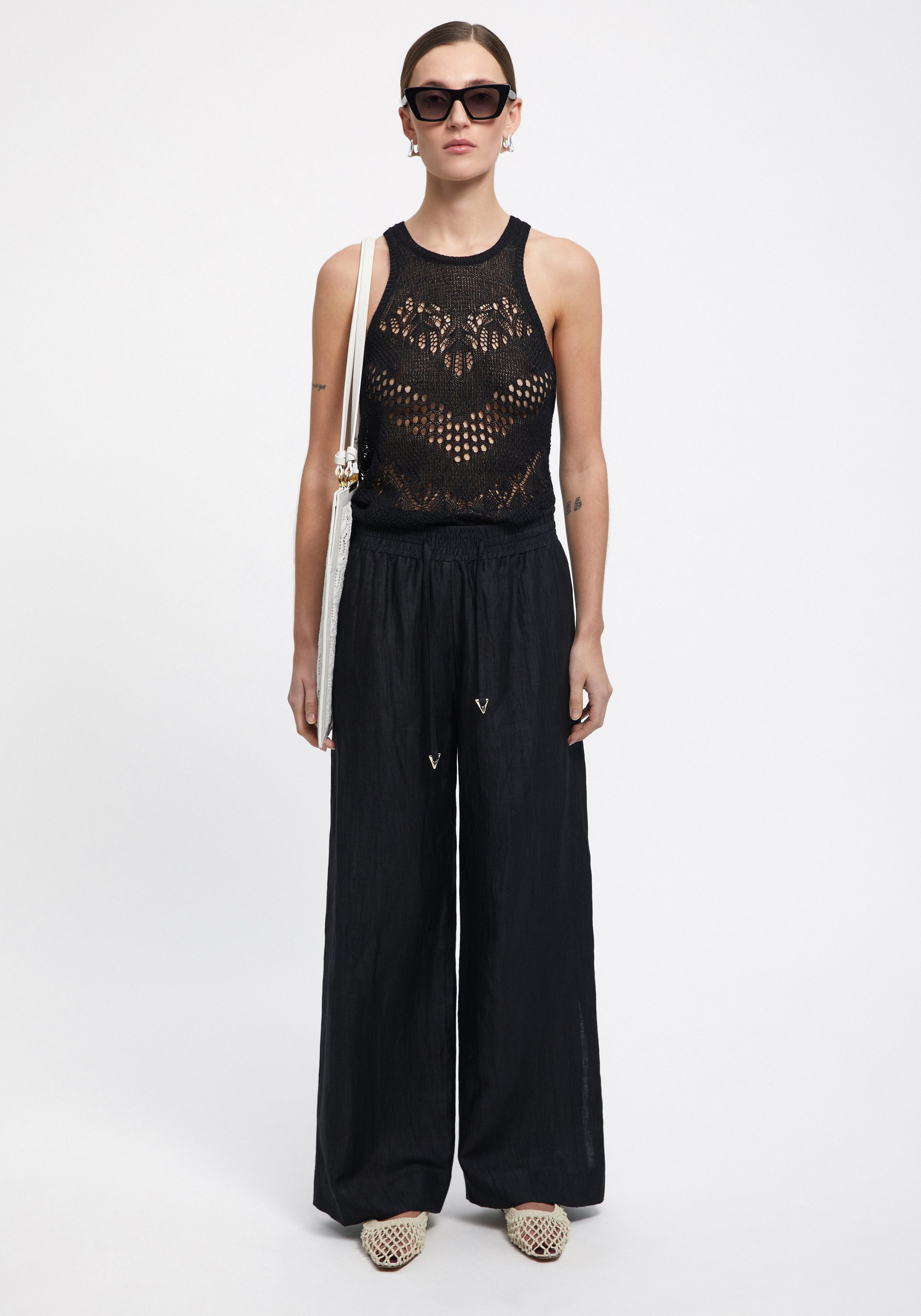 Débardeur Kismet en lin mélangé - Black