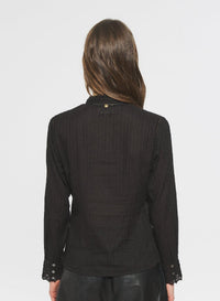 Blouse brodée Kiss - Black