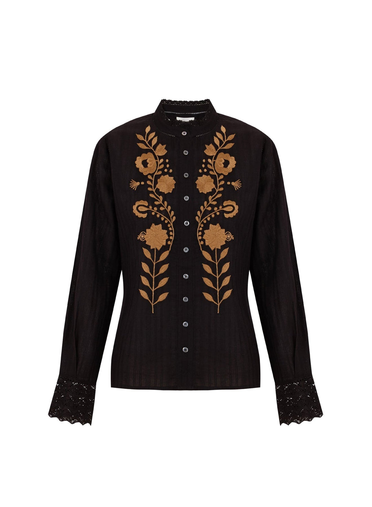 Blouse brodée Kiss - Black
