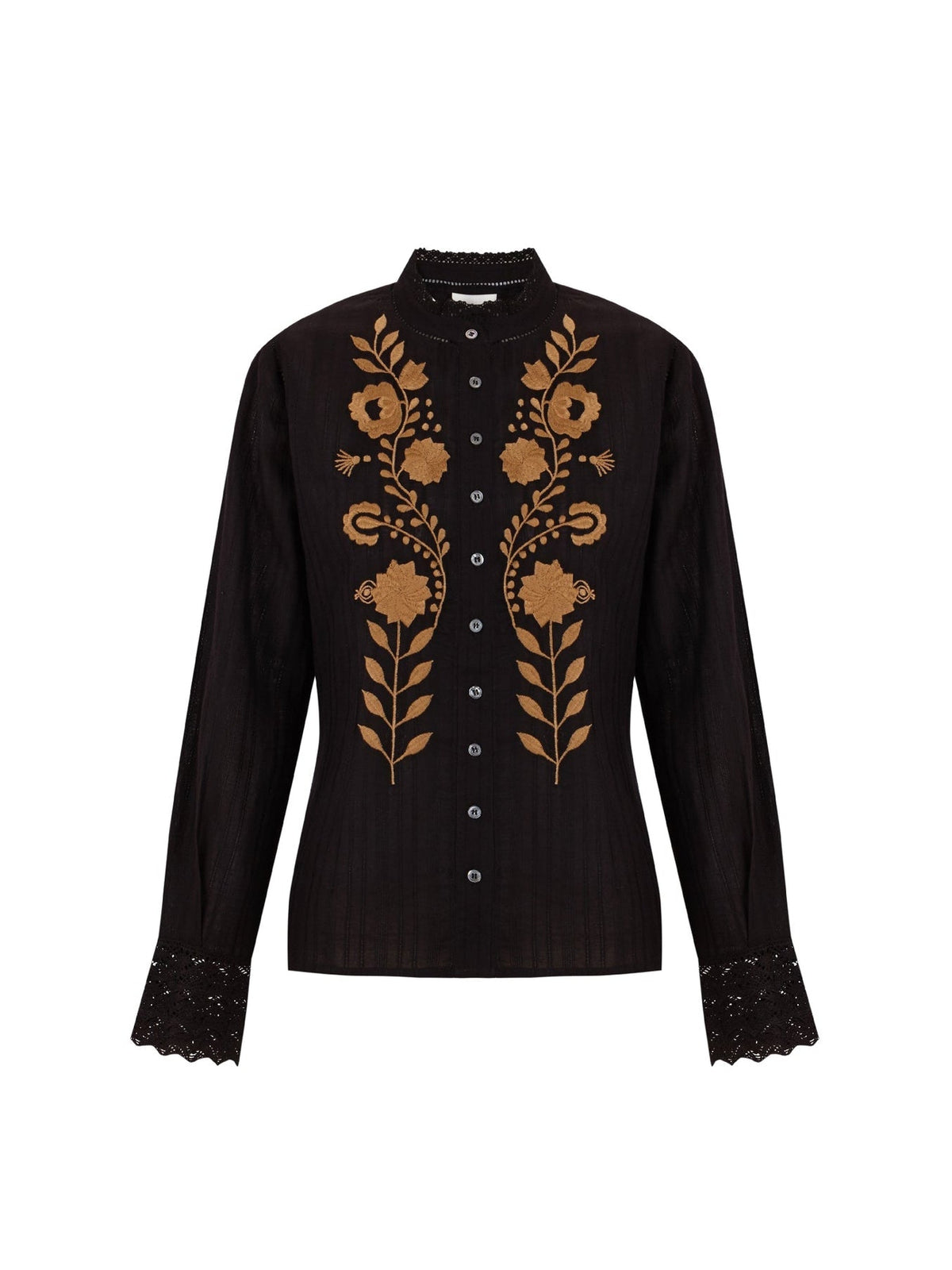 Blouse brodée Kiss - Black