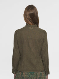 Blouse brodée Kiss - Kaki