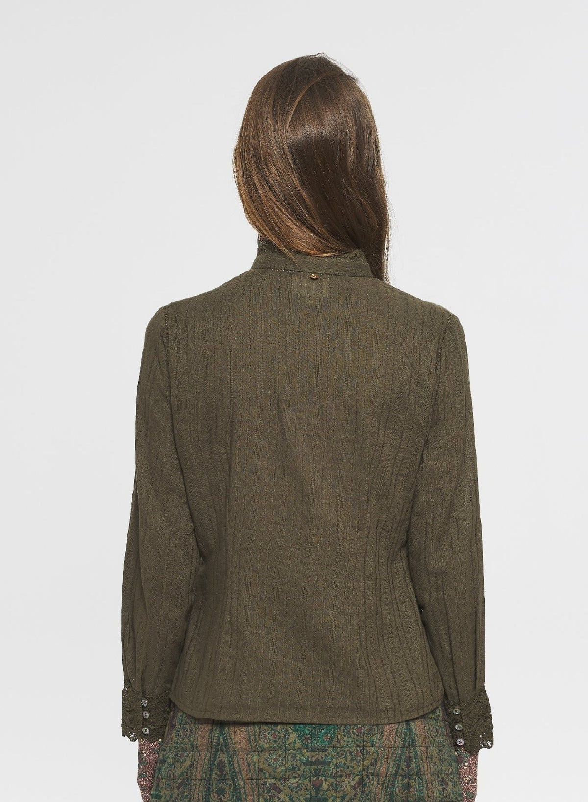 Blouse brodée Kiss - Kaki