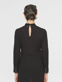 Robe courte brodée Kiss - Black