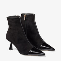 Bottines Kix 65 en cuir verni et daim - Black Intense