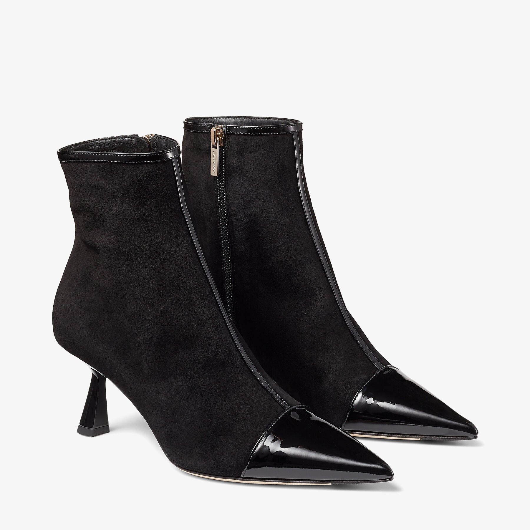 Bottines Kix 65 en cuir verni et daim - Black Intense