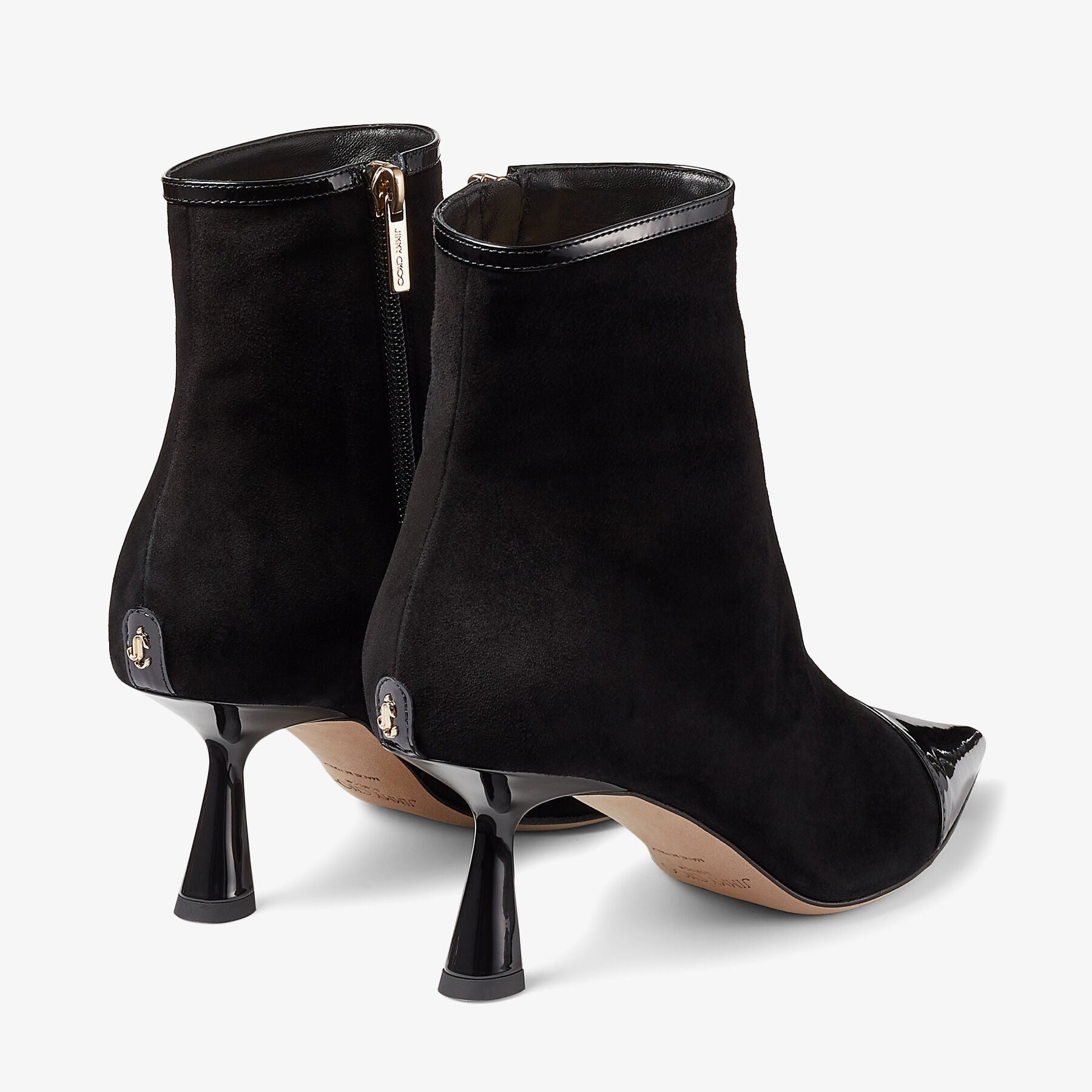 Bottines Kix 65 en cuir verni et daim - Black Intense