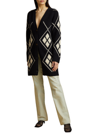 Klara cardigan in cashmere - Black & Custard