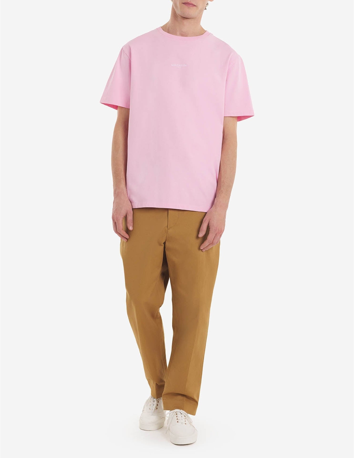 T-shirt with short-sleeved logo - Dusty Rose