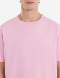 T-shirt with short-sleeved logo - Dusty Rose