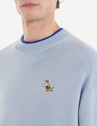 Pull avec écusson Fox en laine - Pale Blue