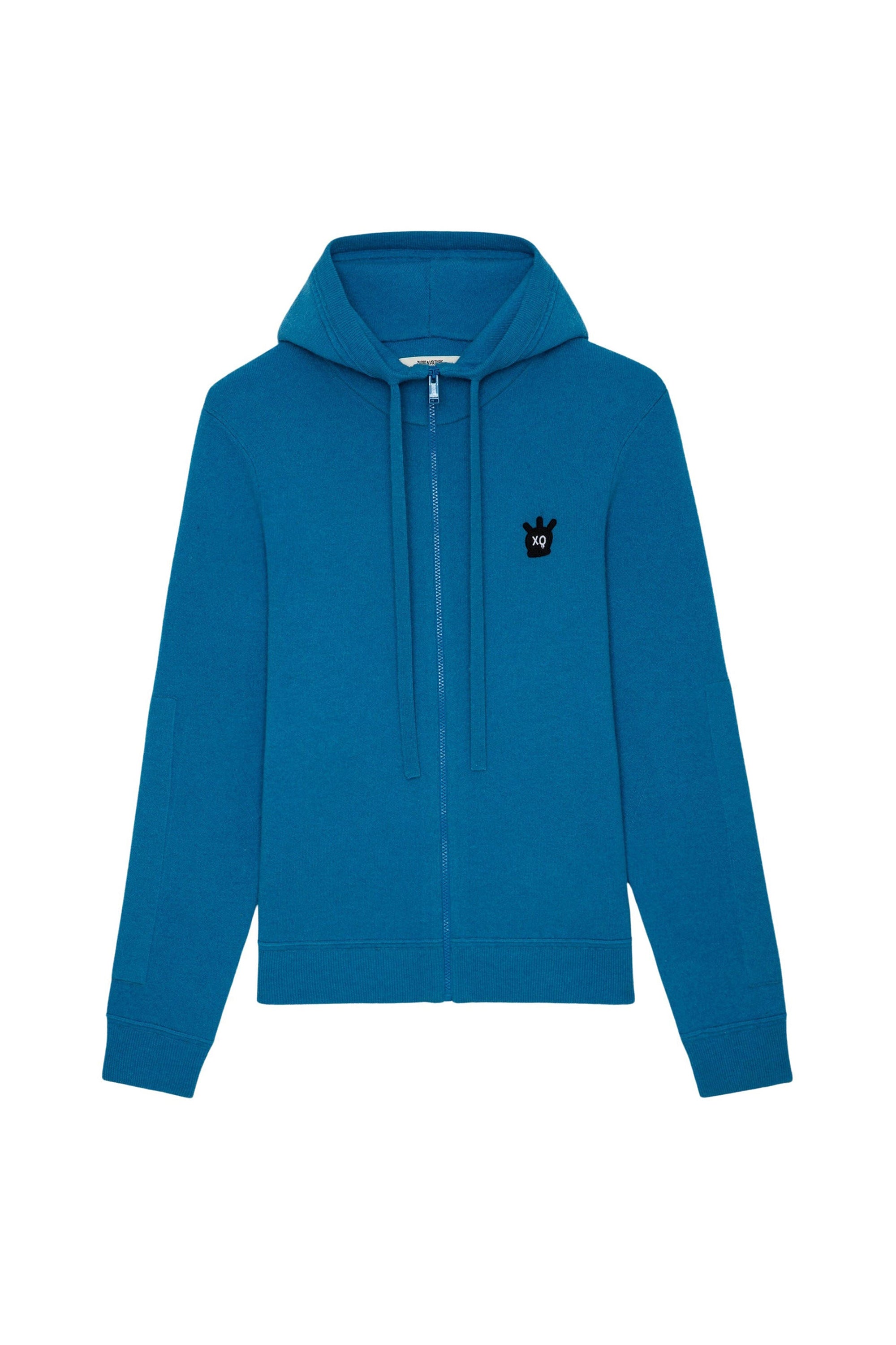 Sweat-shirt Hewitt Skull à capuche en laine - Bleu De France