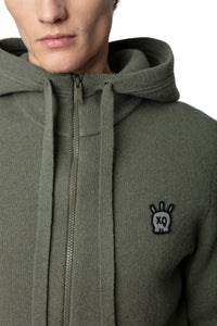 Cardigan Hewitt Skull en laine - Tilleul