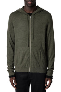 Cardigan Clash en laine - Kaki