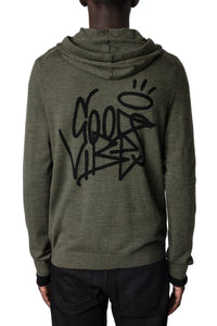 Cardigan Clash en laine - Kaki
