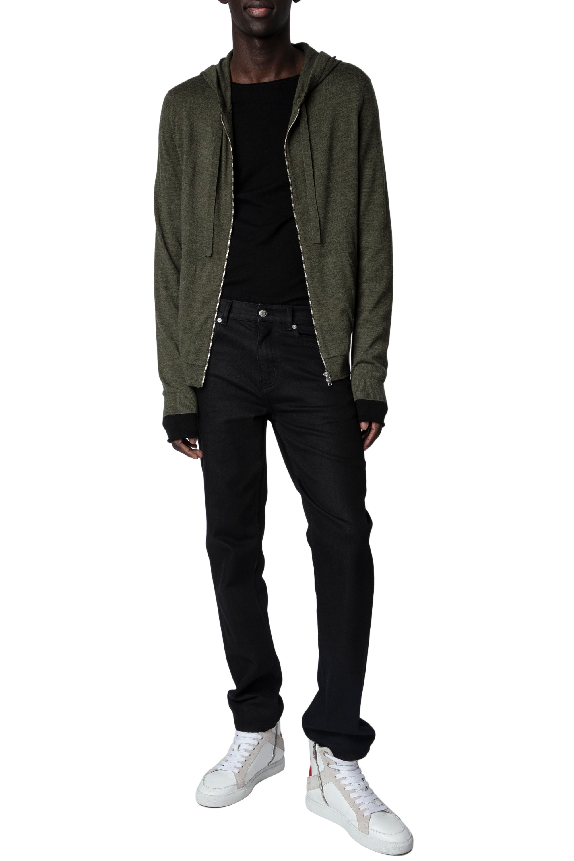 Cardigan Clash en laine - Kaki
