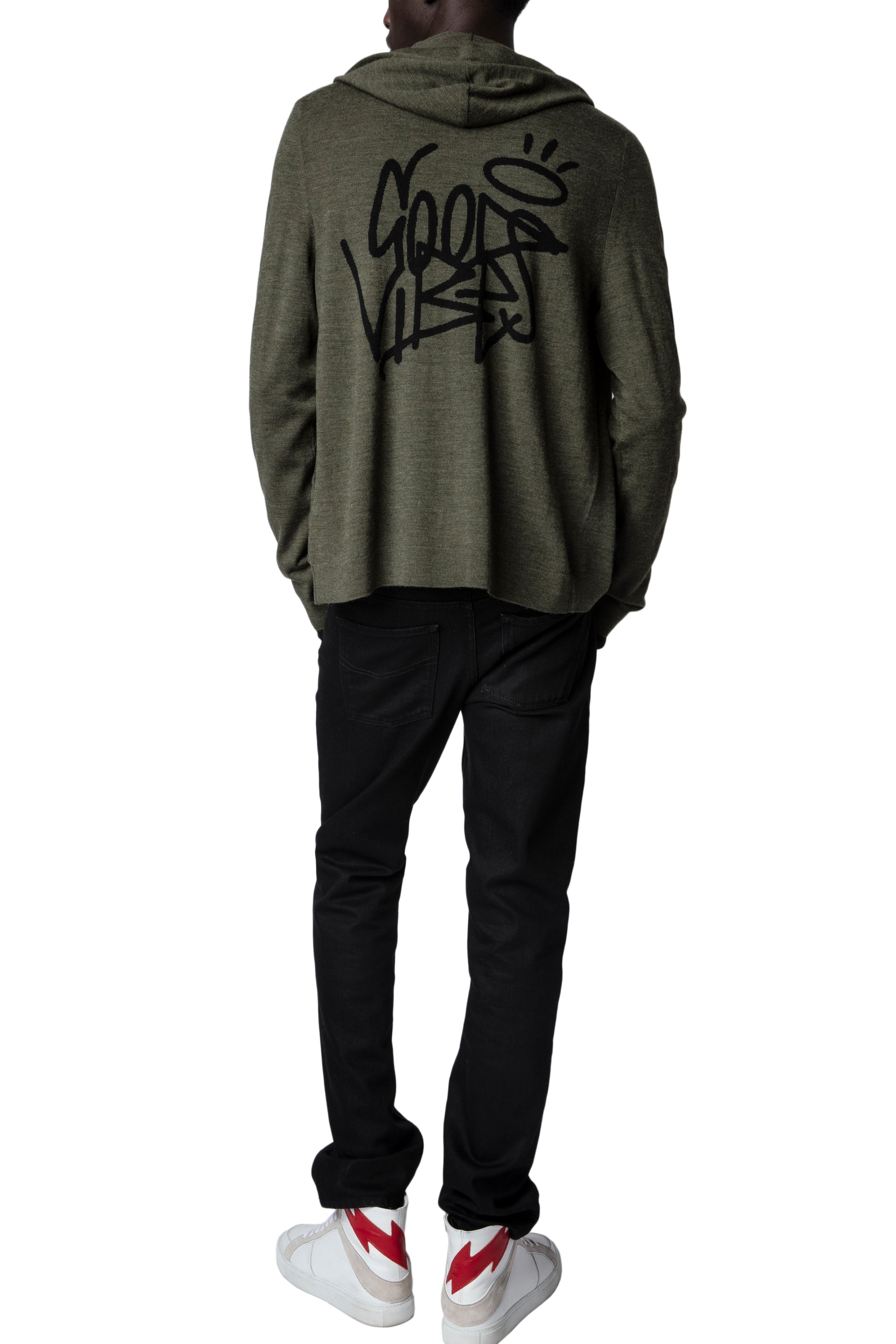 Cardigan Clash en laine - Kaki