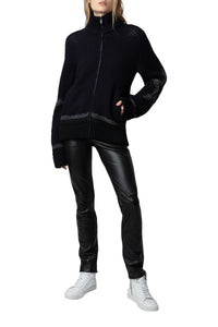 Cardigan Christophe en laine mélangée - Encre
