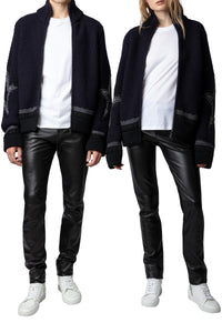 Cardigan Christophe en laine mélangée - Encre