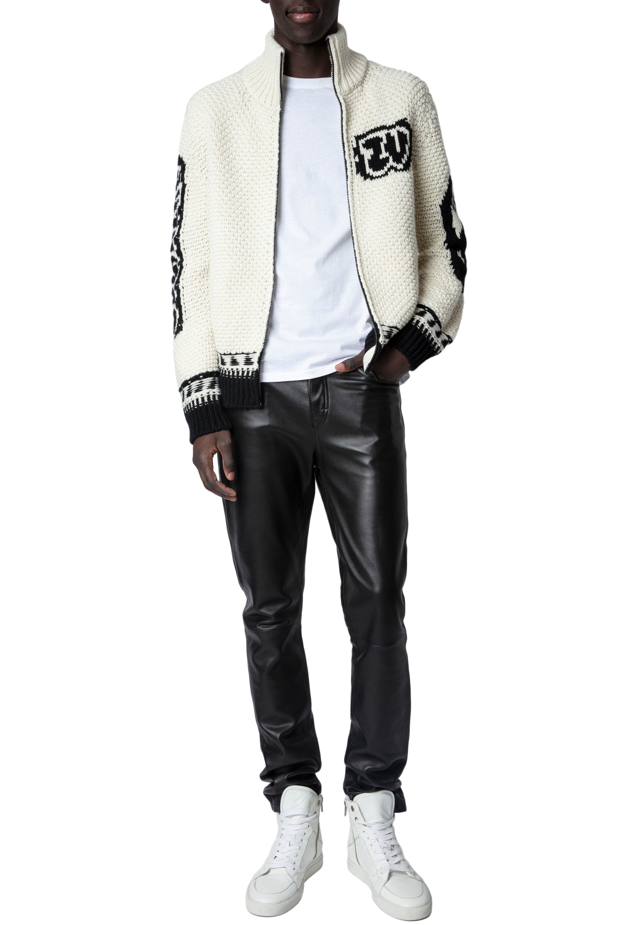 Cardigan Christophe en laine - Ecru