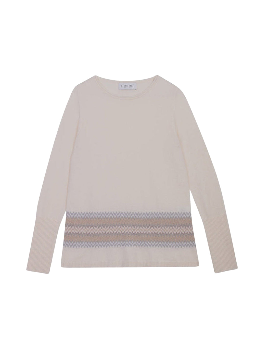 Jacquard-striped cashmere jumper - Off-white