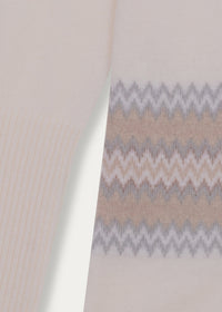 Pull avec rayure en jacquard - Blanc Cassé