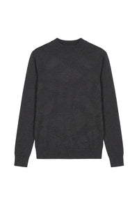 Wool and silk ribbed jumper - Grey