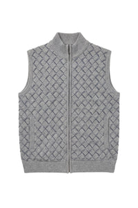 Gilet sans manches à col montant en cachemire - Charcoal