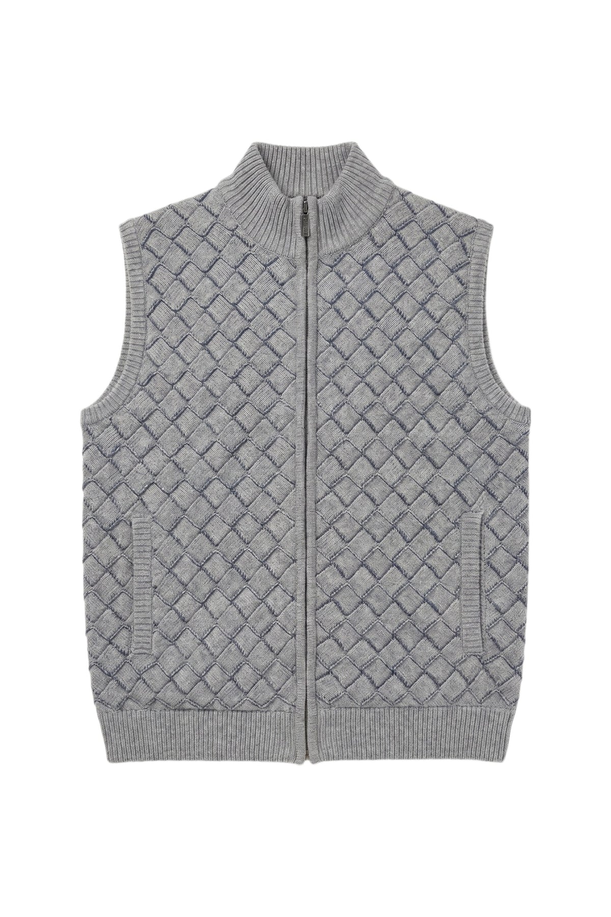 Gilet sans manches à col montant en cachemire - Charcoal