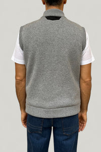 Gilet sans manches à col montant en cachemire - Charcoal