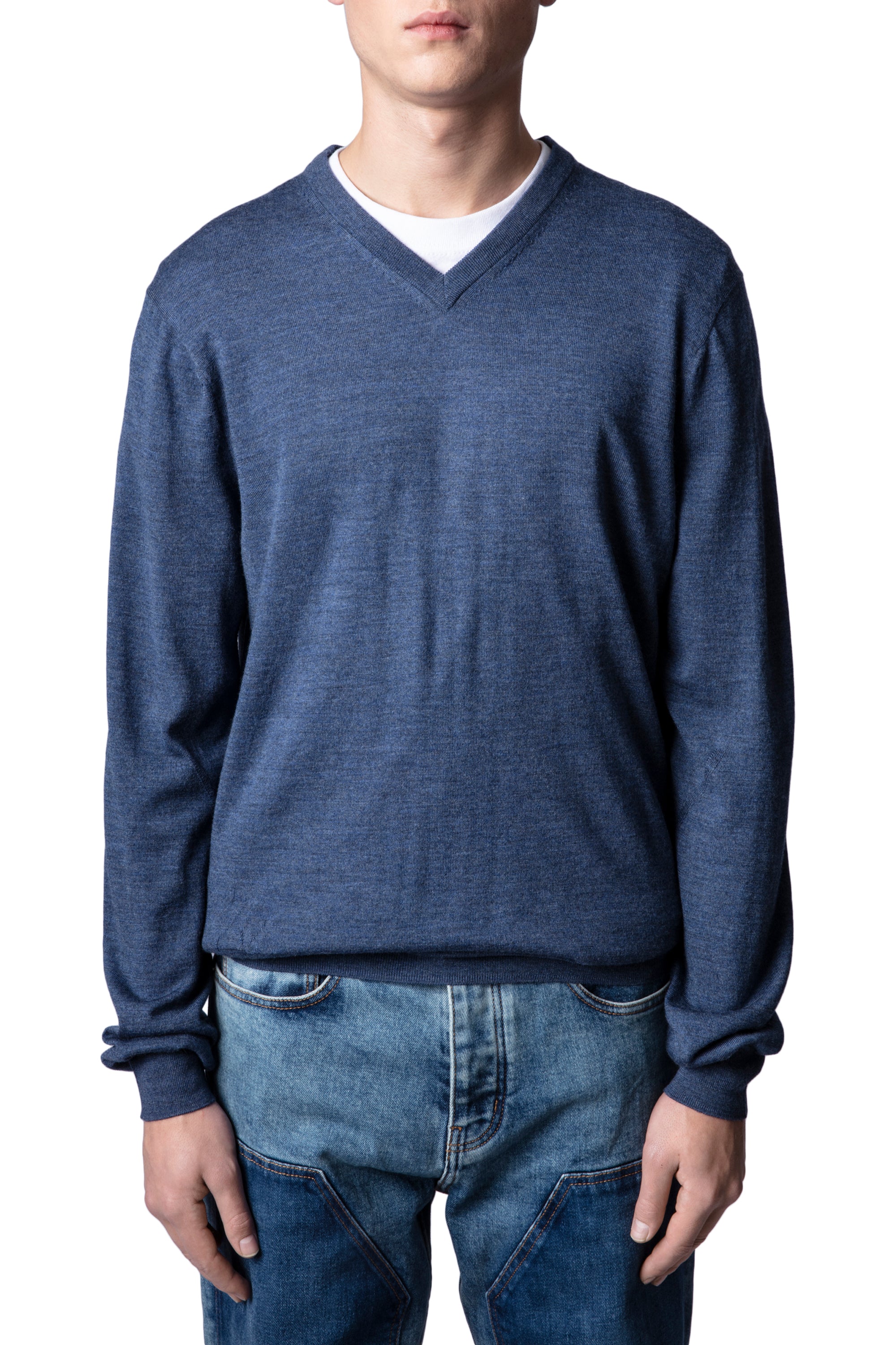 Pull Vasko en laine - Denim