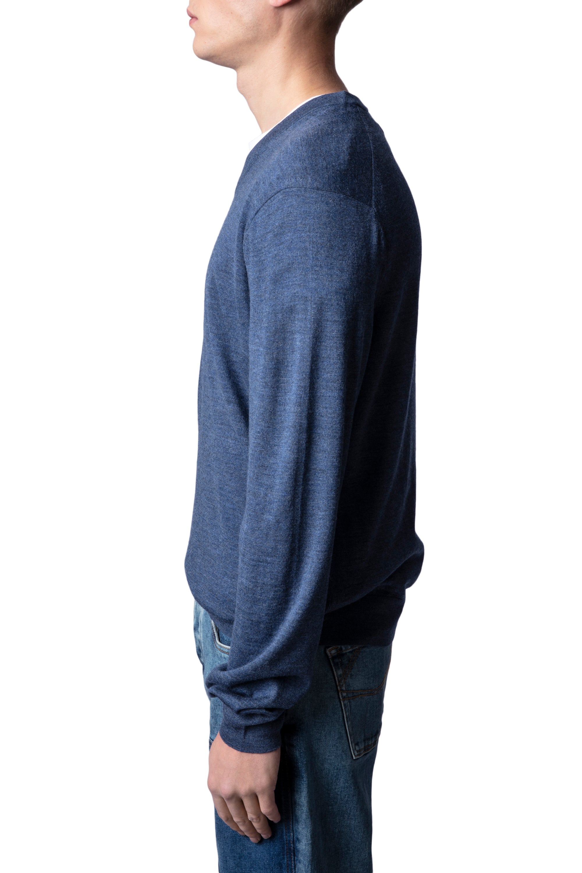 Pull Vasko en laine - Denim