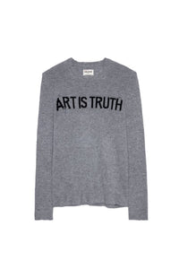 Pull Kennedy Art Is Truth en cachemire - Gris Moyen