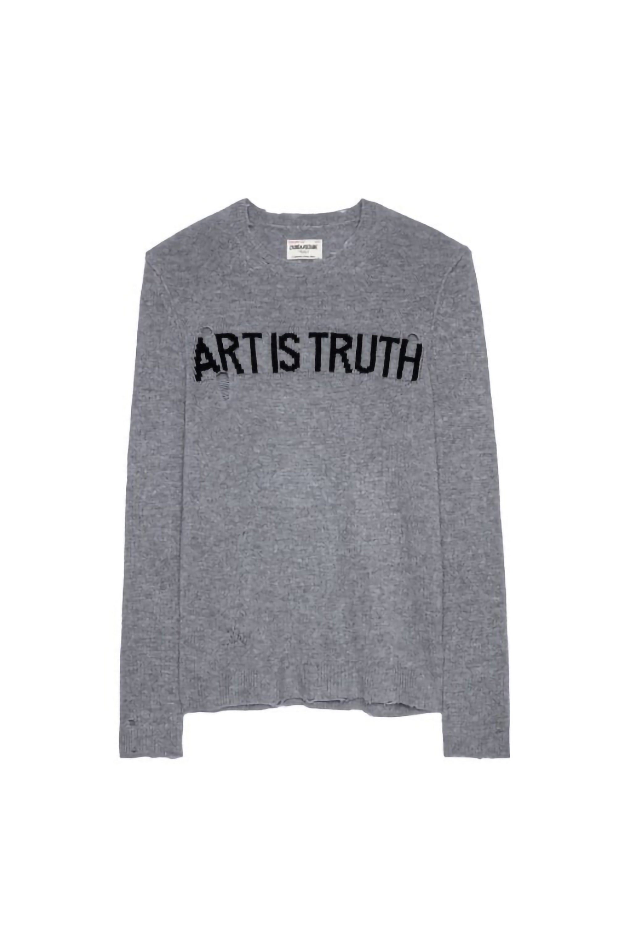 Pull Kennedy Art Is Truth en cachemire - Gris Moyen